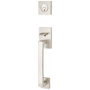 Emtek Baden Sectional Single Cylinder Keyed Entry Handleset with Laurent Interior Knob Satin Nickel