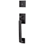 Emtek Baden Sectional Single Cylinder Keyed Entry Handleset with Laurent Interior Knob Flat Black
