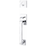 Emtek Baden Sectional Single Cylinder Keyed Entry Handleset with Laurent Interior Knob Polished Chrome