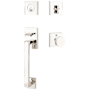 Emtek Baden Sectional Single Cylinder Keyed Entry Handleset with Round Interior Knob Polished Nickel