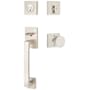 Emtek Baden Sectional Single Cylinder Keyed Entry Handleset with Round Interior Knob Satin Nickel