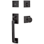 Emtek Baden Sectional Single Cylinder Keyed Entry Handleset with Round Interior Knob Flat Black