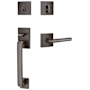 Emtek Baden Right Handed Sectional Single Cylinder Keyed Entry Handleset with Stuttgart Interior Lever Oil Rubbed Bronze