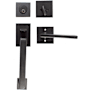 Emtek Baden Solid Brass Sectional Single Cylinder Keyed Entry Handleset Flat Black