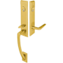 Emtek Apollo Double Cylinder Keyed Entry Brass Modern Handleset Satin Brass