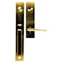 Emtek Lausanne Double Cylinder Keyed Entry Brass Modern Handleset Satin Brass