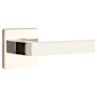 Emtek Dumont Left Handed Non-Turning Two-Sided Dummy Door Lever Set with Square Rose from the Brass Modern Collection Polished Nickel