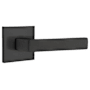 Emtek Dumont Left Handed Non-Turning Two-Sided Dummy Door Lever Set with Square Rose from the Brass Modern Collection Flat Black