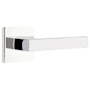 Emtek Dumont Right Handed Non-Turning Two-Sided Dummy Door Lever Set with Square Rose from the Brass Modern Collection Polished Chrome