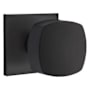 Emtek Freestone Non-Turning Two-Sided Dummy Door Knob Set with Square Rose from the Urban Modern Collection Flat Black