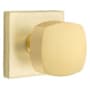Emtek Freestone Non-Turning Two-Sided Dummy Door Knob Set with Square Rose from the Urban Modern Collection Satin Brass