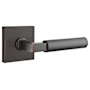 Emtek Hercules Left Handed Non-Turning Two-Sided Dummy Door Lever Set with Square Rose from the Brass Modern Collection Oil Rubbed Bronze