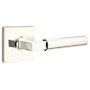 Emtek Hercules Right Handed Non-Turning Two-Sided Dummy Door Lever Set with Square Rose from the Brass Modern Collection Polished Nickel