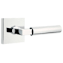 Emtek Hercules Right Handed Non-Turning Two-Sided Dummy Door Lever Set with Square Rose from the Brass Modern Collection Polished Chrome