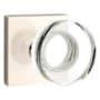 Emtek Modern Disc Non-Turning Two-Sided Dummy Door Knob Set with Square Rose from the Brass Modern Crystal Collection Polished Nickel