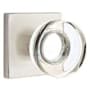 Emtek Modern Disc Non-Turning Two-Sided Dummy Door Knob Set with Square Rose from the Brass Modern Crystal Collection Satin Nickel