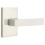Emtek Dumont Right Handed Non-Turning Two-Sided Dummy Door Lever Set with Modern Rectangular Rose from the Brass Modern Collection Satin Nickel