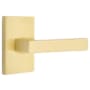 Emtek Dumont Right Handed Non-Turning Two-Sided Dummy Door Lever Set with Modern Rectangular Rose from the Brass Modern Collection Satin Brass