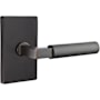 Emtek Hercules Left Handed Non-Turning Two-Sided Dummy Door Lever Set with Modern Rectangular Rose from the Brass Modern Collection Oil Rubbed Bronze