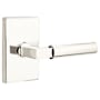 Emtek Hercules Right Handed Non-Turning Two-Sided Dummy Door Lever Set with Modern Rectangular Rose from the Brass Modern Collection Polished Nickel