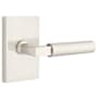 Emtek Hercules Left Handed Non-Turning Two-Sided Dummy Door Lever Set with Modern Rectangular Rose from the Brass Modern Collection Satin Nickel