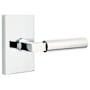 Emtek Hercules Left Handed Non-Turning Two-Sided Dummy Door Lever Set with Modern Rectangular Rose from the Brass Modern Collection Polished Chrome