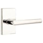 Emtek Stuttgart Right Handed Non-Turning Two-Sided Dummy Door Lever Set with Modern Rectangular Rose from the Brass Modern Collection Polished Nickel
