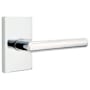 Emtek Stuttgart Right Handed Non-Turning Two-Sided Dummy Door Lever Set with Modern Rectangular Rose from the Brass Modern Collection Polished Chrome