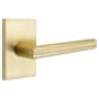 Emtek Stuttgart Right Handed Non-Turning Two-Sided Dummy Door Lever Set with Modern Rectangular Rose from the Brass Modern Collection Satin Brass
