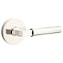 Emtek Hercules Right Handed Non-Turning Two-Sided Dummy Door Lever Set with Disk Rose from the Brass Modern Collection Polished Nickel