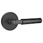 Emtek Hercules Right Handed Non-Turning Two-Sided Dummy Door Lever Set with Disk Rose from the Brass Modern Collection Flat Black
