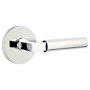 Emtek Hercules Right Handed Non-Turning Two-Sided Dummy Door Lever Set with Disk Rose from the Brass Modern Collection Polished Chrome