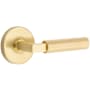 Emtek Faceted Reversible Non-Turning Two-Sided Dummy Door Lever Set from the SELECT Brass Collection Satin Brass