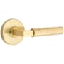 Emtek Hammered Reversible Non-Turning Two-Sided Dummy Door Lever Set from the SELECT Brass Collection Satin Brass