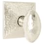 Emtek Hammered Reversible Non-Turning Two-Sided Dummy Door Knob Set from the Arts and Crafts Collection Satin Nickel