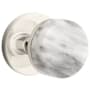 Emtek White Marble Non-Turning Two-Sided Dummy Door Knob Set from the SELECT Collection Polished Nickel