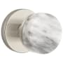 Emtek White Marble Non-Turning Two-Sided Dummy Door Knob Set from the SELECT Collection Satin Nickel
