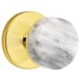Emtek White Marble Non-Turning Two-Sided Dummy Door Knob Set from the SELECT Collection Unlacquered Brass