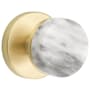 Emtek White Marble Non-Turning Two-Sided Dummy Door Knob Set from the SELECT Collection Satin Brass