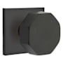Emtek Modern Octagon Reversible Non-Turning Two-Sided Dummy Door Knob Set from the Brass Modern Collection Flat Black