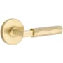 Emtek Tribeca Reversible Non-Turning Two-Sided Dummy Door Lever Set from the SELECT Brass Collection Satin Brass