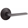 Emtek Helios Right Handed Passage Door Lever Set with Modern Rose from the Contemporary Collection Oil Rubbed Bronze