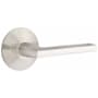 Emtek Helios Right Handed Passage Door Lever Set with Modern Rose from the Contemporary Collection Satin Nickel