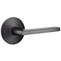 Emtek Helios Right Handed Passage Door Lever Set with Modern Rose from the Contemporary Collection Flat Black