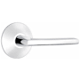 Emtek Helios Right Handed Passage Door Lever Set with Modern Rose from the Contemporary Collection Polished Chrome