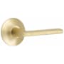 Emtek Helios Right Handed Passage Door Lever Set with Modern Rose from the Contemporary Collection Satin Brass