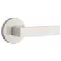 Emtek Dumont Right Handed Passage Door Lever Set with Disk Rose from the Brass Modern Collection Satin Nickel