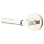 Emtek Hercules Left Handed Passage Door Lever Set with Disk Rose from the Brass Modern Collection Polished Nickel