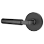 Emtek Hercules Left Handed Passage Door Lever Set with Disk Rose from the Brass Modern Collection Flat Black