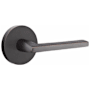Emtek Helios Left Handed Passage Door Lever Set with Disk Rose from the Contemporary Collection Oil Rubbed Bronze